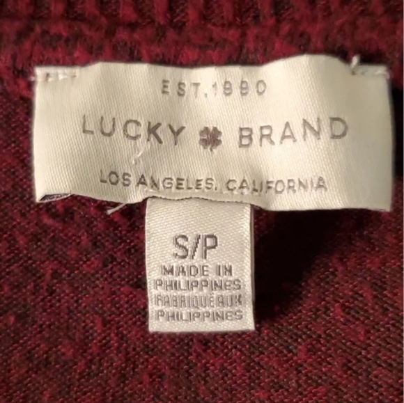Lucky Brand Burgundy Women's V-Neck Sweater, S/P - Picture 12 of 14